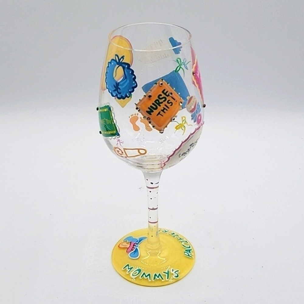 LOLITA Wine Recipe Glass "New Mommy" Retired Edition